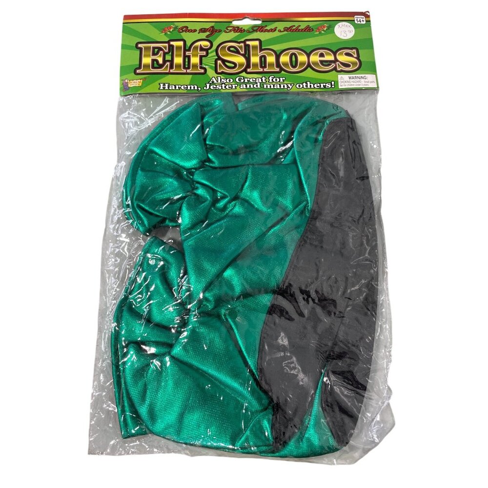 Forum Novelties Elf Shoes One Size Adults Metallic Jester Costume Accessory NEW